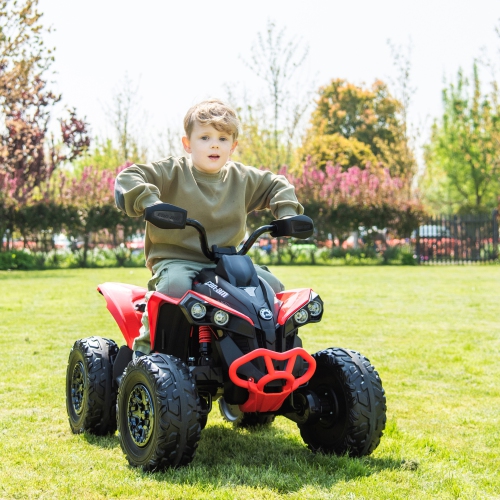 24V Can Am Renegade ATV for 3-7yrs - LED, MP3/USB/Radio, Bluetooth, Leather Seat, Safe Fun.