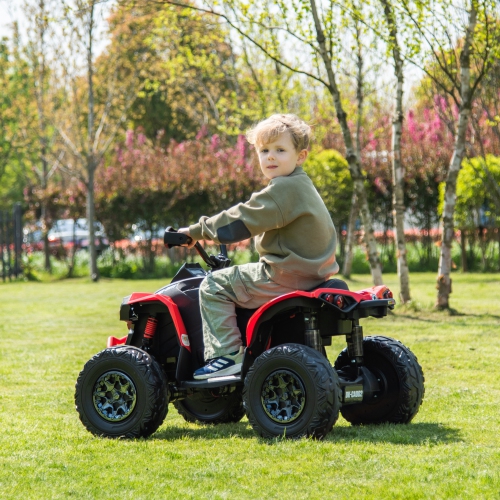 24V Can Am Renegade ATV for 3-7yrs - LED, MP3/USB/Radio, Bluetooth, Leather Seat, Safe Fun.