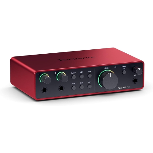 Interface audio USB Scarlett 2i2 de 4th génération de Focusrite pour enregistrer, écrire des chansons, diffuser du contenu en continu et créer des