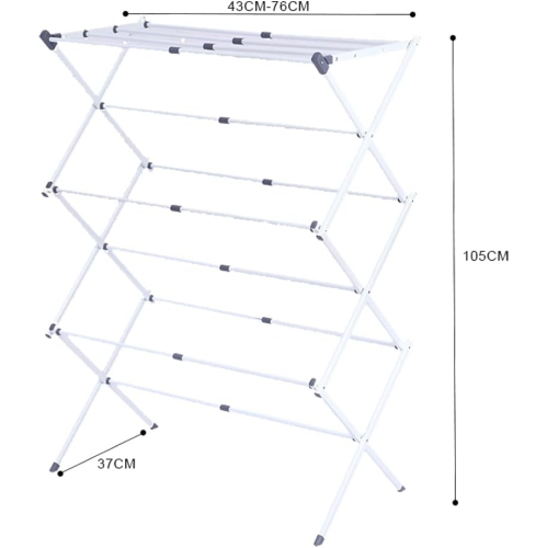 Stanz Large Expandable Clothes Drying Rack Fold Away Laundry Rack