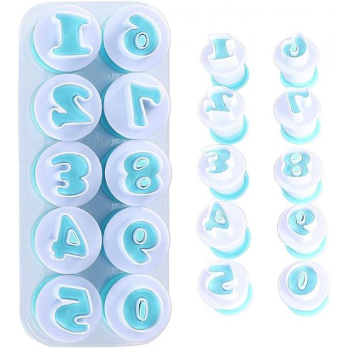 Alphabet Number Letter Mould-10 Number Cookie Stamps Set - Perfect for Fun Baking
