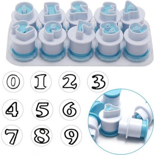 Alphabet Number Letter Mould-10 Number Cookie Stamps Set - Perfect for Fun Baking
