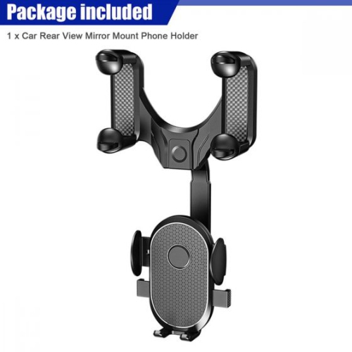 Universal 360° Rotatable And Retractable Car Phone Holder Rearview Mirror Bracket
