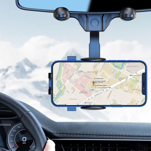Universal 360° Rotatable And Retractable Car Phone Holder Rearview Mirror Bracket
