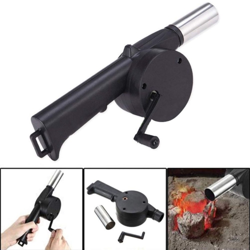 Portable Hand-Operated Blower BBQ Hand Crank Air Blower Fan for Charcoal Grill BBQ Campfire Fireplace for BBQ Picnic Outdoor Camping Charcoal
