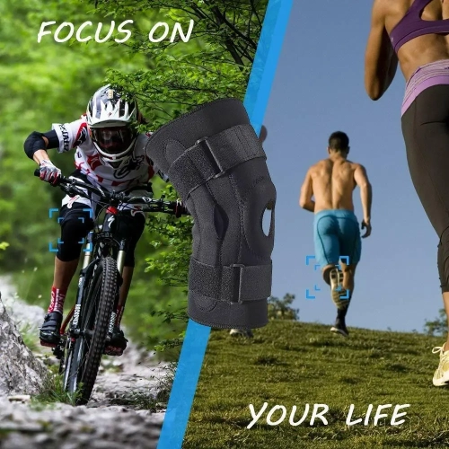 1pc Double Side Adjustable Steel Plate Knee Support Brace Protection Arthritis Pain Sport Double Metal Hinged Patella