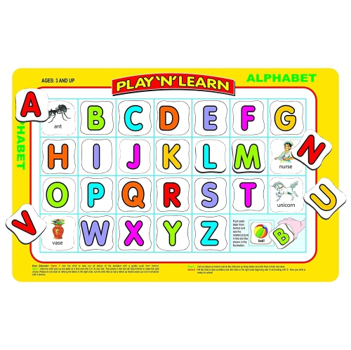 Creative's Play N Learn - Alphabets Small and Capital Letter Puzzle | Learn Alphabet Letters | Learning Toys for Kids 2 to 5 Years, Self-Correcting