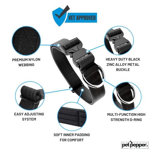 COLLIER PET DE haute qualité - Noir-petit KC -009