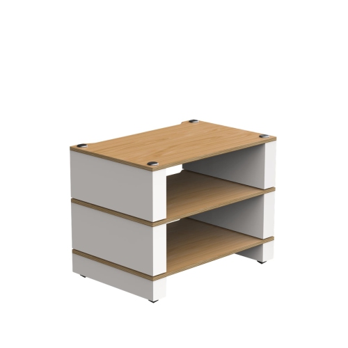 BLOK Stax 2G - 3-Shelf Collection, Satin White/Natural Ash