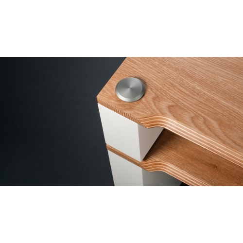 Stax 2G, collection BLOK à 3 tablettes, blanc satiné/cendré naturel