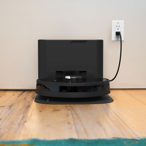 Aspirateur robot-vadrouille connecté Wi-Fi à vidage automatique Dustin de bObsweep - Nuit noire