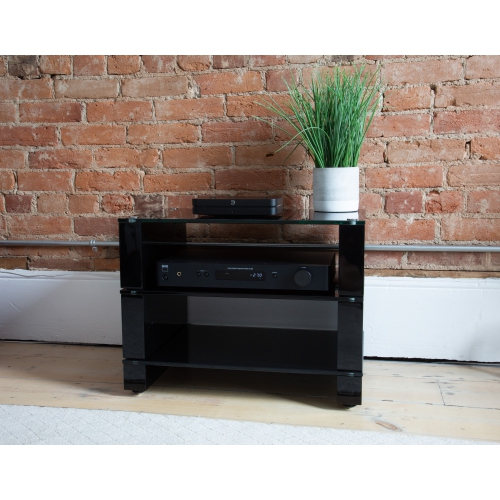 Stax 2G - Collection BLOK à 3 tablettes, Noir très lustré/verre noir