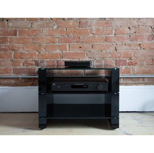 Stax 2G - Collection BLOK à 3 tablettes, Noir très lustré/verre noir