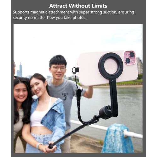 ADAM Elements SELFIE Pro - Magnetic Tripod and Extendable Selfie Stick with Selfie LED Light Bluetooth 4.2 for iOS & Android 360° Rotation