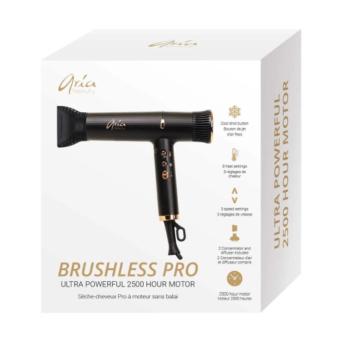 Aria Beauty - Brushless Pro Blow Dryer 1500w Black