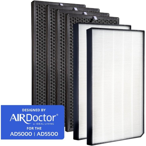 AIRDOCTOR AD5000 / AD5500 FIT BOTH MODELS Genuine Filter Replacements - One Year Combo Pack