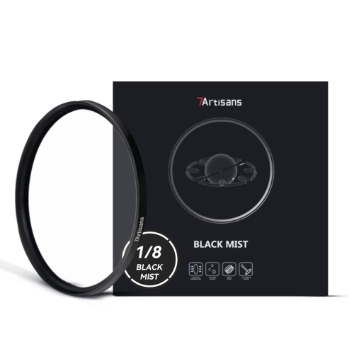 Image 1 of 6.. 7artisans Black Mist Filter 1/8 Aluminum Alloy Natural Soft Diffuser Effect Dream Cinematic Effect Soft Focus Optical Glass Filter