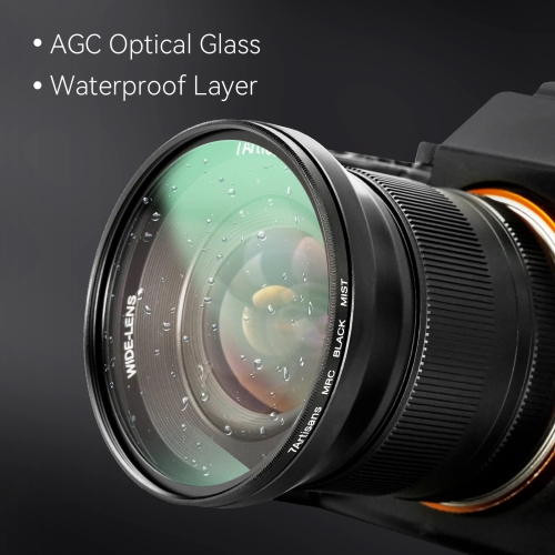 7artisans Black Mist Filter 1/8 Aluminum Alloy Natural Soft Diffuser Effect Dream Cinematic Effect Soft Focus Optical Glass Filter