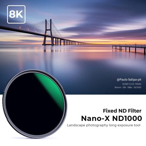 Concept 77MM ND1000 Lens Filter Neutral Density 10 Stops Filters Multi-Coated Optical Glass Neutral Grey ND Filter with Multi-Resistant Nano Coating