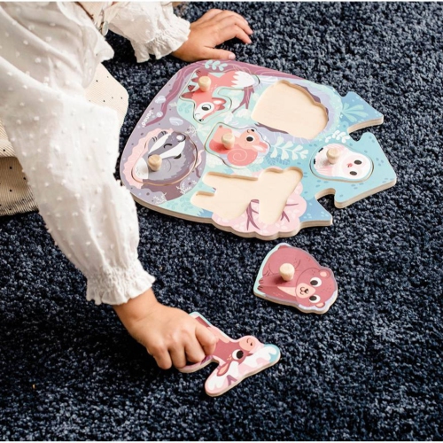 Janod 6-Piece Wood Puzzle Toy - Happy Forest