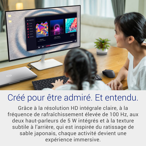 Moniteur DEL IPS HD intégrale GTG 8 ms 100 Hz 27 po de Dell - Argenté