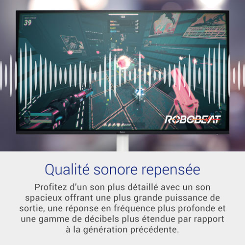 Moniteur DEL IPS HD intégrale GTG 8 ms 100 Hz 27 po de Dell - Argenté