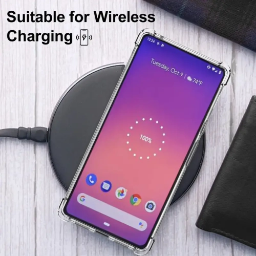 Étui antichoc de luxe transparent pour Pixel 9 Pro de Google - couvercle arrière rigide transparent en silicone