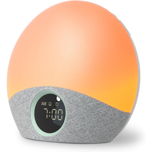 Réveille-matin MomCozy Sunrise, appareil sonore pour le sommeil, machine à bruit blanc avec veilleuse à intensité réglable, 30 sons de sommeil apaisa