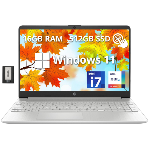 HP  15.6" Full HD Touchscreen Laptop, Intel Core I7-1255U Processor, 512GB SSD, 16GB Ram, Intel Iris Xe Graphics, Numeric Kb, Webcam, Windows 11 Great Laptop for College Student!