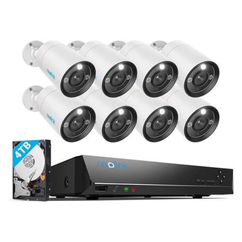 Reolink RLK16-1200B8-A Smart 12MP 16-Channel PoE Camera System with Spotlights, Person/Vehicle Detection, Built-in 4TB Hard Drive