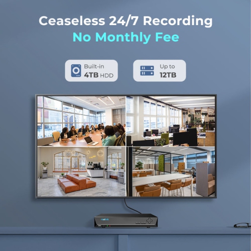 Reolink RLK16-1200B8-A Smart 12MP 16-Channel PoE Camera System with Spotlights, Person/Vehicle Detection, Built-in 4TB Hard Drive