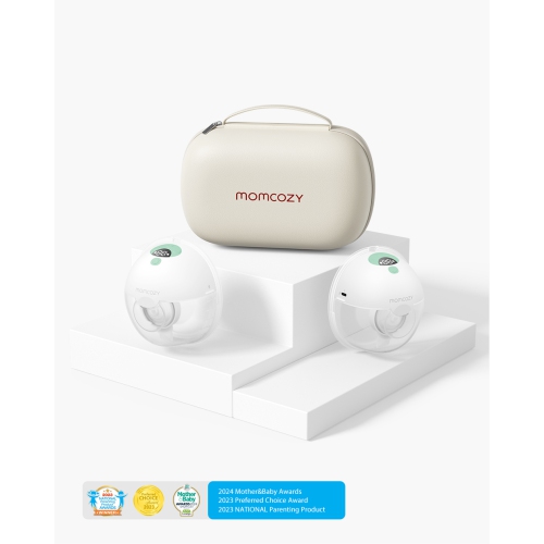 Tire-lait MomCozy mains libres M5, Tire-lait portable de bébé bouche à double paroi avec 3 modes et 9 niveaux, Tire-lait électrique portatif