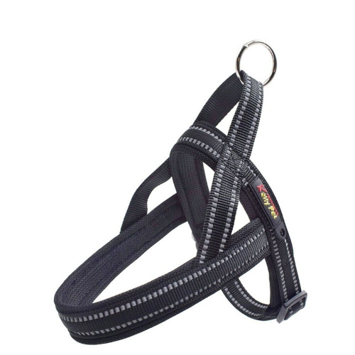 Très petit harnais noir pour animal de compagnie avec sangles réfléchissantes, taille TP