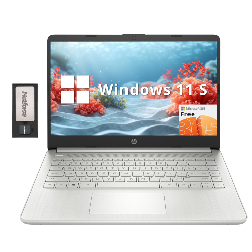 HP Premium 14" Stream HD Laptop, Intel Celeron N4120, 64GB eMMC, 4GB RAM, Webcam, Intel UHD Graphics, Bluetooth, WiFi, 1 Year Office 365, Win 11s,