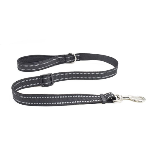 Laisse pour chiens de taille moyenne noire avec poignée confortable, noir moyen