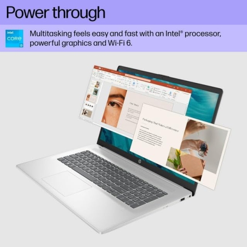 Refurbished HP 17.3" FHD Laptop, Intel Core i3-N305, Intel UHD Graphics, 32GB RAM, 1TB SSD, Windows 11 Home, Natural Silver