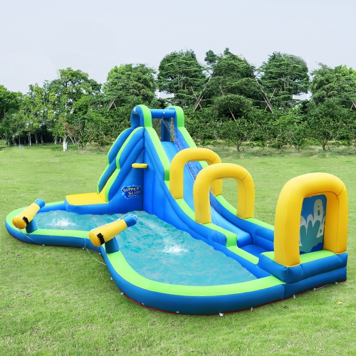 Costway Inflatable Water Slide Kids Bounce House Castle Splash Water Pool with 680W Blower