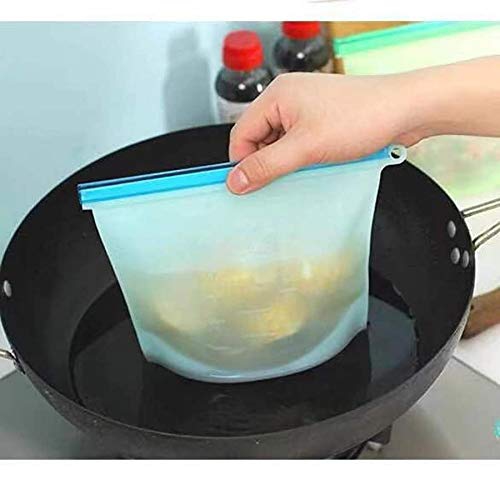 Silicone Food Storage Airtight Bag Silicone Reusable Storage Container Preservation Leakproof Ziplock Bag for Food, Snack,Vegetable,Meat for Fridge