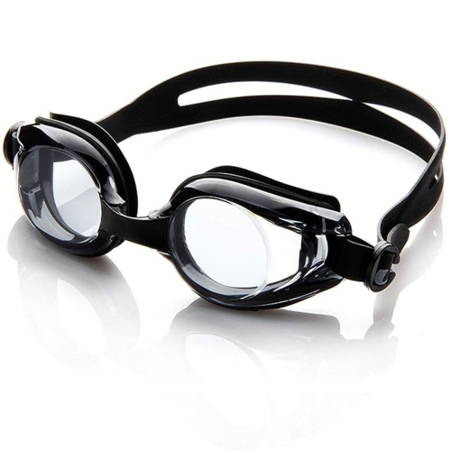 Lunettes de natation pour hommes et femmes avec lunettes à courroie ajustable pour la natation, lunettes de natation Air Tight pour adultes - Noir