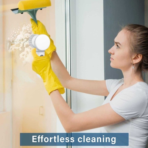 Multi-Functional Electric Cleaning Brush 5 in 1 Magic Power Scrubber Household Cleaning Tools Spin Scrubber with 3 Brush Heads, Buffer Polisher, for