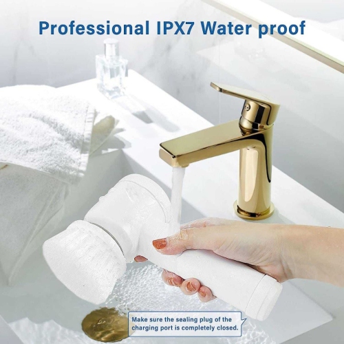 Multi-Functional Electric Cleaning Brush 5 in 1 Magic Power Scrubber Household Cleaning Tools Spin Scrubber with 3 Brush Heads, Buffer Polisher, for