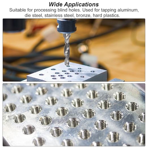 High-Speed Steel 6-Piece Combination Drill Tap Set – Hexagonal Shank, Wide Spiral Groove, Multi-Material Compatibility