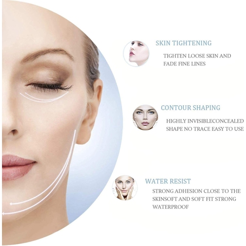 60Pcs Face Lifting Tape Invisible Face Stickers Thin Sticker Chin Medical Tape Facial Line Wrinkle Flabby Skin V-Shape Face Lift Tape to Hide Facial