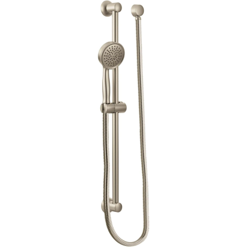 Pomme de douche à main haute pression Moen nickel brossé avec tuyau de 69 po de long et barre coulissante de 24 po, 3668EPBN
