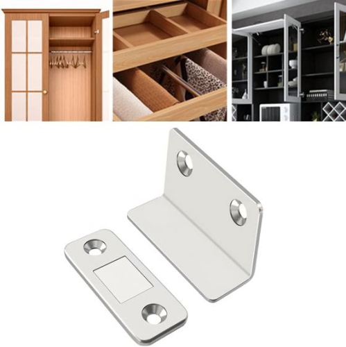 Magnetic Door Stopper – No-Gap Magnetic Cabinet Catch with Adhesive for Easy Installation, Durable Stainless Steel
