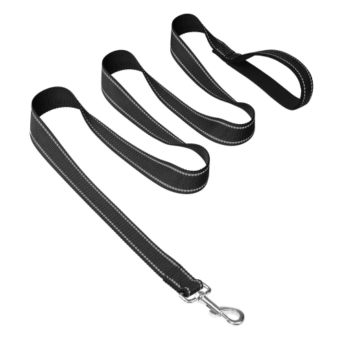 Corde à tirer pour animal de compagnie KL-039 Premium - fibre de bambou noire élégante pour une durabilité optimale, taille moyenne pour les chiens