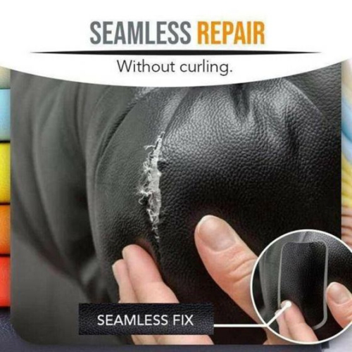 Leather Repair Tape Self-Adhesive Patches Kit for Couches Car Seats Furniture Sofa Vinyl Chairs Jackets Shoes Bags Black - 1Pcs