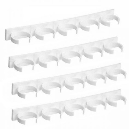 4-Pack Spice Gripper Clip Strips – Easy Wall-Mounted Spice Jar Organizers, Space-Saving Plastic Clips