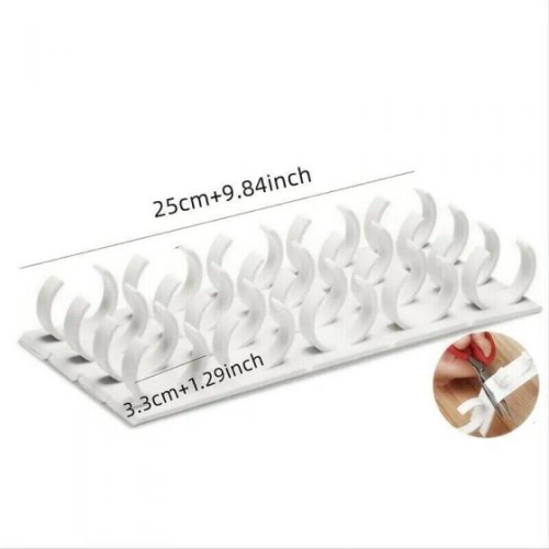 4-Pack Spice Gripper Clip Strips – Easy Wall-Mounted Spice Jar Organizers, Space-Saving Plastic Clips