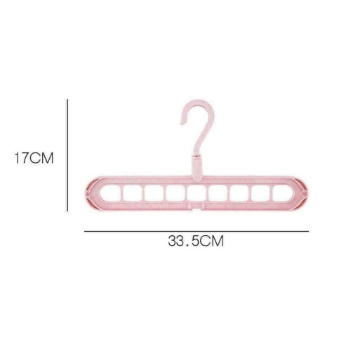 Wardrobe Space Saver Folding Hangers,1 Pack Anti-Skid Plastic Magic Clothes Hanger, 360º Swivel Hook, 9-Holes Design Closet Organiser Hanger